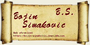 Bojin Simaković vizit kartica